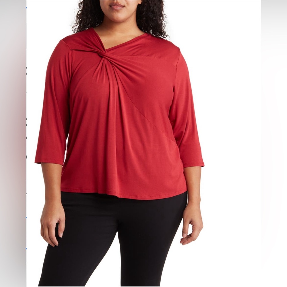 NWT Carmen Marc Valvo twist blouse